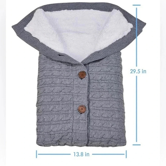 Baby Sherpa cable knit Sleeping bag/ Swaddle blanket NWOT - Picture 6 of 9